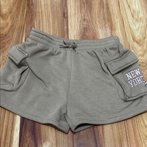 Stella Tweed Kids Tan Shorts with New York Embroidery